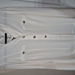 Anne Klein White Button Down Shirt Minimalist Design